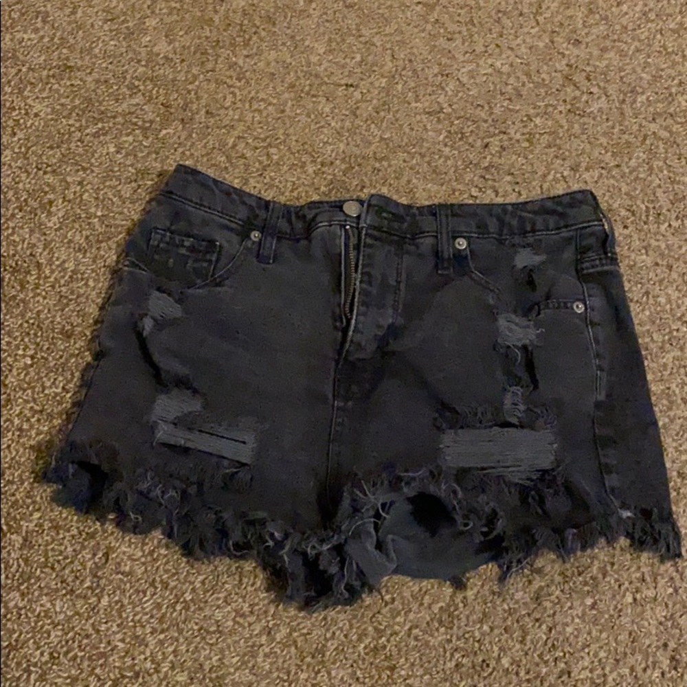 Black Jean shorts